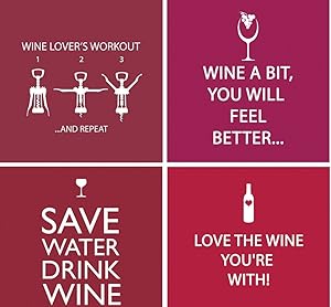 Wine Cocktail Napkins Funny Party Phrases Variety Pack 40 total napkins