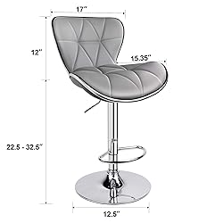 Leopard Shell Back Adjustable Swivel Bar Stools, PU