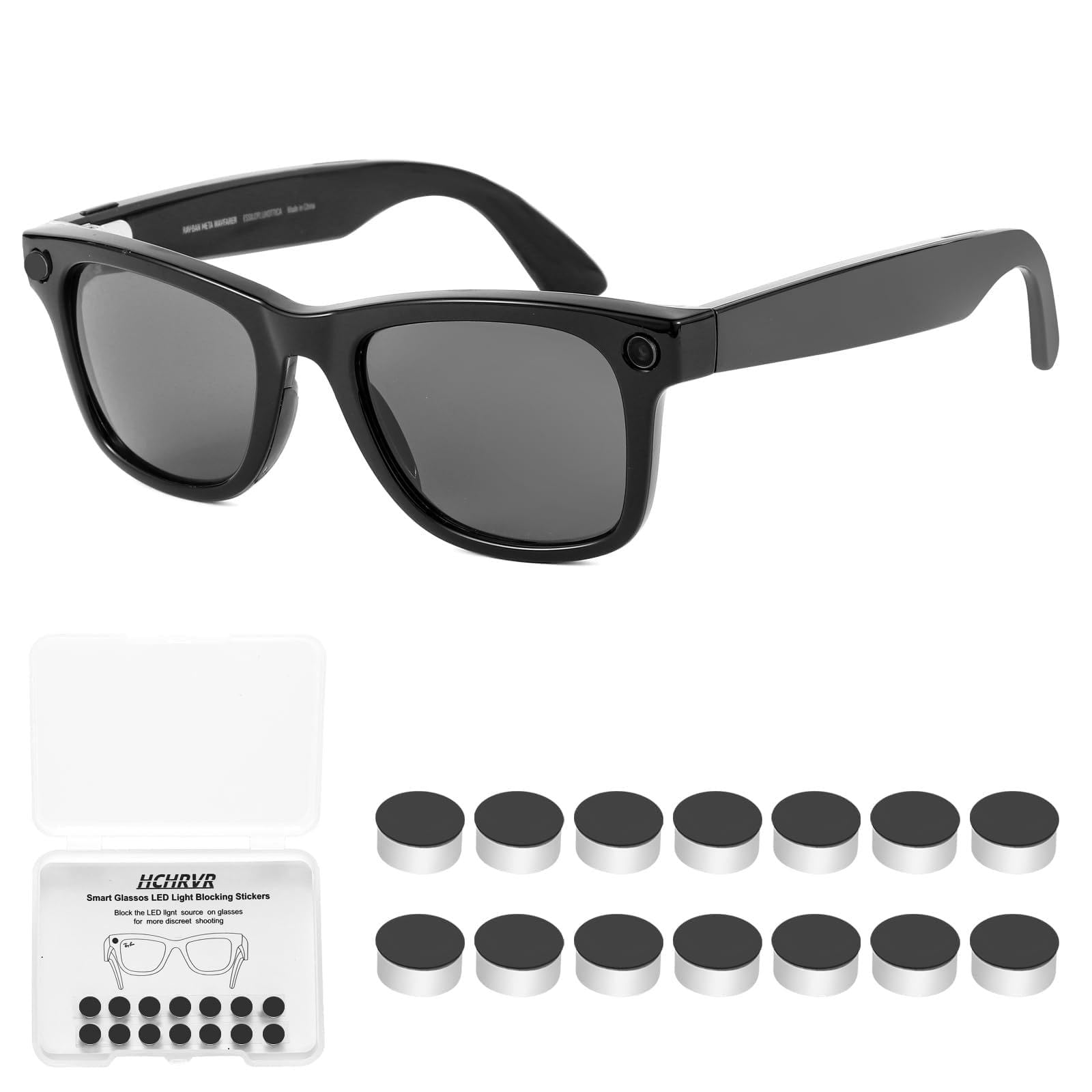 Photo 1 of 14PCS LED Light Blocking Stickers Compatible with Ray Ban Meta Wayfarer/Skyler/Oakley Meta HSTN Smart Glasses Accessories, Low-Tack Restickable Blackout Light Covers Sticker (14)