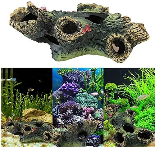 New Stump Rockery Fish Tank Ornament Aquarium Hiding Cave Underwater D?cor Set40