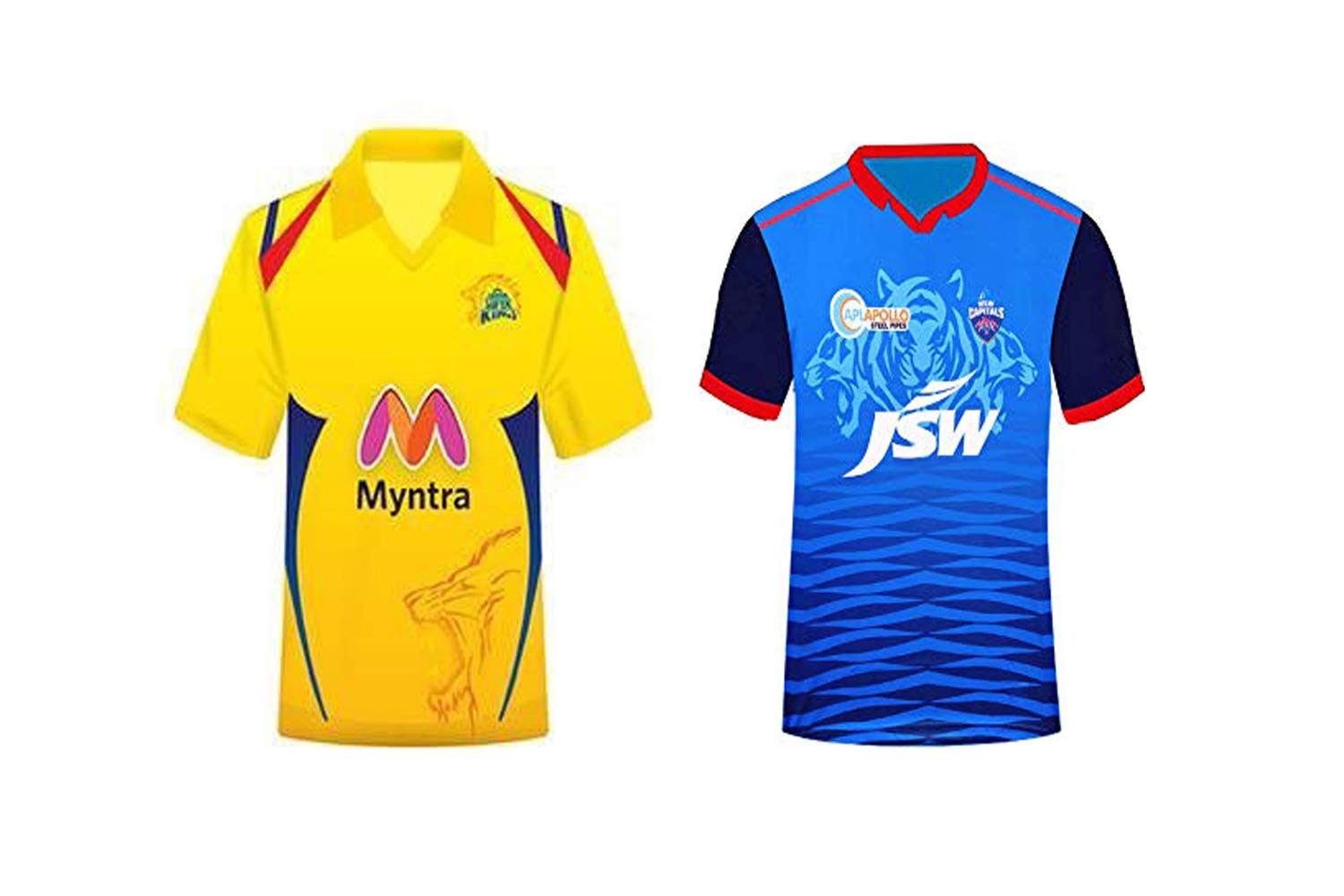 JS IPL Combo of CHENNAI Super Kings and Delhi Capitals Jerseys 202021