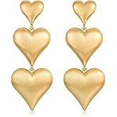 FAMARINE Heart Earrings for Women Heart Dangle Earrings Jewelry Gift