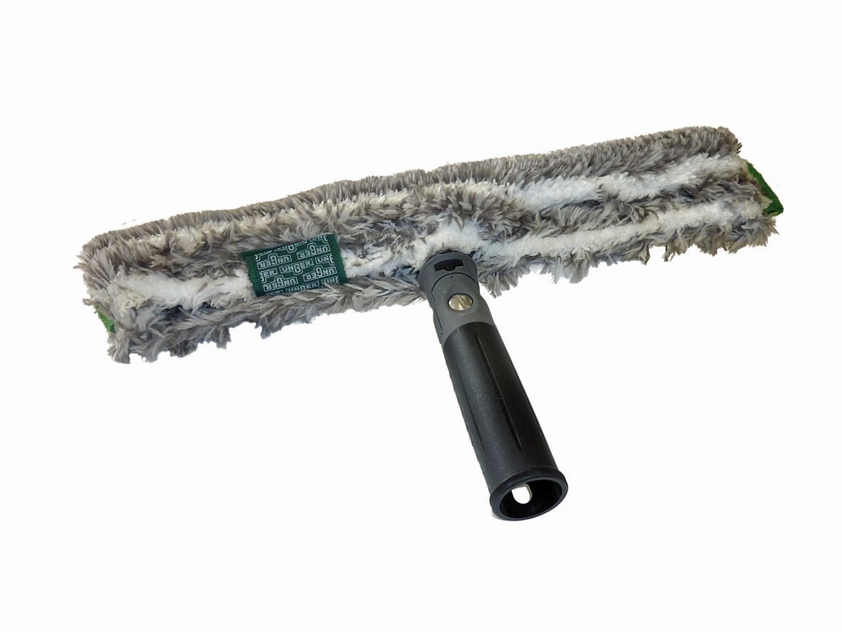 UNGER ErgoTec Ninja Washer 45cm - Squeegee Blade, Microfibre Cover & Rubber Grip Handle - Window Cleaning Equipment