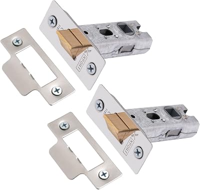 XFORT Tubular Latch Polished Chrome 65mm 2 Pack Internal Doors