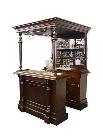 Wein Spirituosen Schrank Theke Tresen Hausbar Teakholz Bar