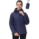 SLOW DOWN Women Lightweight Down Puffer Jacket, Women Hooded Packable Winter Jacket
