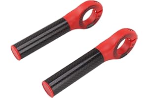 1Pair Bike Handlebar Ends Kit, High Strength Carbon Fiber Handle Grip Ends with Covers for 22.2mm Diameter Bar Mountain Bike 