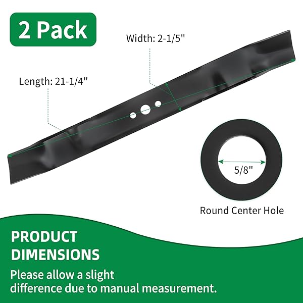 WYEVEE 331737B MULCHING LAWN MOWER BLADE, COMPATIBLE WITH AYP/CRAFTSMAN/HUS QVARNA/POU LAN 21″ CUT MOWERS, REPLACES 165833, 175052, 406712, 176135, 532175064, 2 PACK