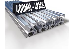 TITGGI 4PCS 15.75inch T Slot 2020 Aluminum Extrusion Profile for 3D Printer and CNC DIY, High-Strength European Standard Extruded Aluminum Linear Rail Guide, Anodizing Technology (Silver)