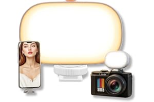 aLLreLi Phone Light Clip, Rechargeable Selfie Light with 600mAh Battery, Adjustable 3-Mode Light Temperature, Portable Clip-On Ring Light for Selfies, Videos, and Makeup