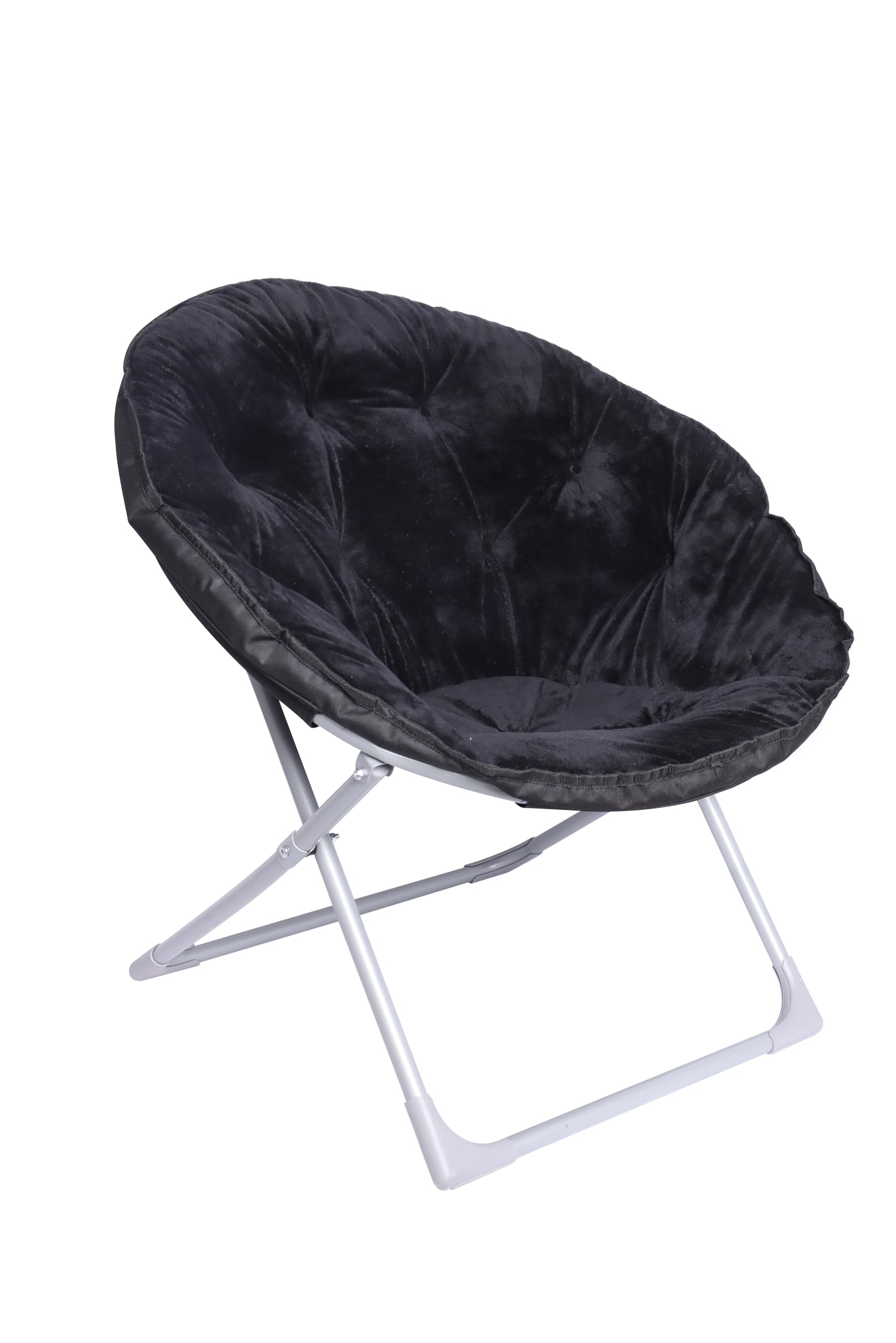 Photo 1 of ***SIMILAR ITEM***** Amazon Basics Faux Fur Saucer Shaped Chair with Metal Frame Black 27.2"D x 32.3"W x 32.3"H