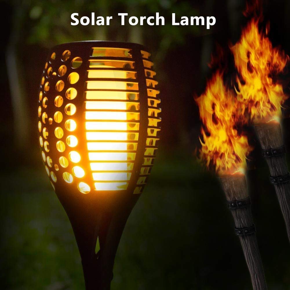 Openuye 2 Stück Solar Gartenleuchte Solar Garten Beleuchtung Garten Licht, Solarlampe mit IP65 wasserdicht und realistischen Flammen