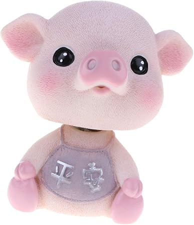 Amazon 炎の揺れる頭 人形 Nodding Lucky Pig フィギュア 車 ダッシュボード オーナメント A ロボット 子ども向けフィギュア おもちゃ