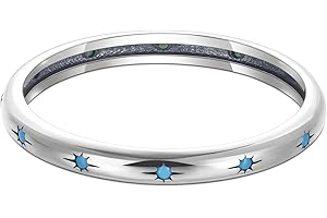 SHINYSO 925 Sterling Silver Ring Engagement Wedding Band with Blue Turquoise Stackable Rings for Her Size 4-10
