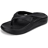 AEGNONGL Mens EVA Orthopedic Thick Sole Flip Flops Summer Round Toe Arch Support Soft Sole Thong Sandals for Beach Walking Shower Indoor Outdoor