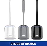 MR.SIGA Toilet Bowl Brush and Holder with Solid Handle White 1 Pack view 2