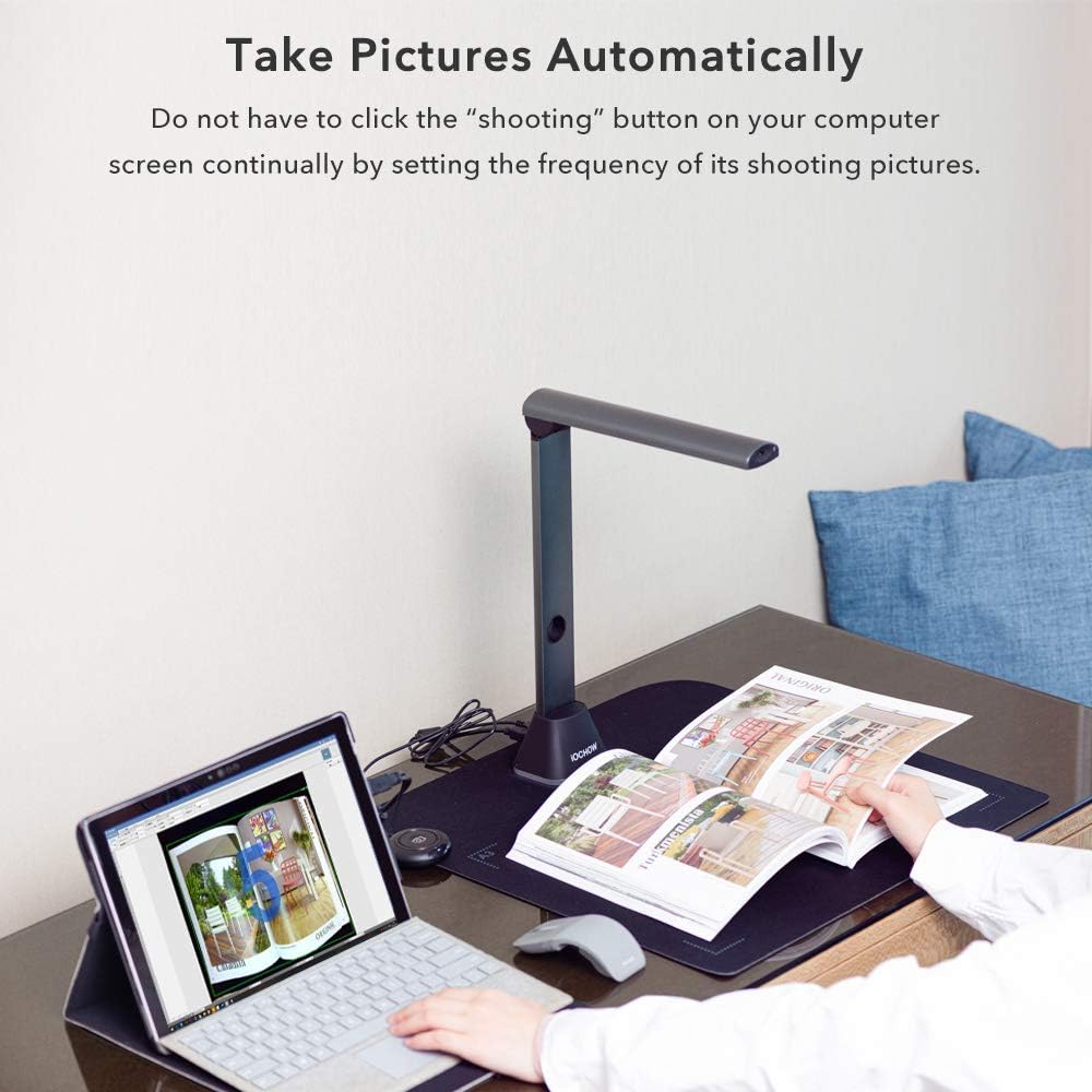 iOCHOW S3 Book & Document Camera, 17MP High Definition Professional Book Document Scanner, Auto-Flatten & Deskew Tech, Max A3 Size, Smart Multi-Language OCR, SDK & Twain for Office and Education : Electronics
