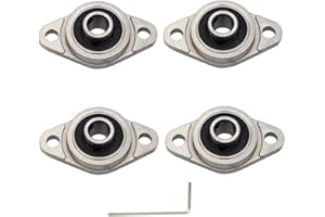Eowpower 4 Pieces 8 mm Bore Diameter Flanged Ball Mounted Pillow Block Insert Bearings