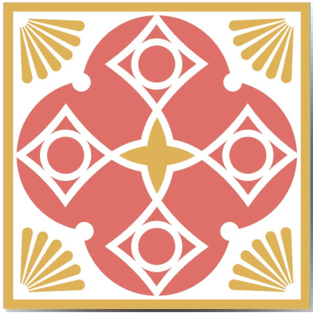 WALPLUS WT1521 Malia Colourful Tiles Mix Wall Stickers - 15 cm x 15 cm - 24 pcs.…