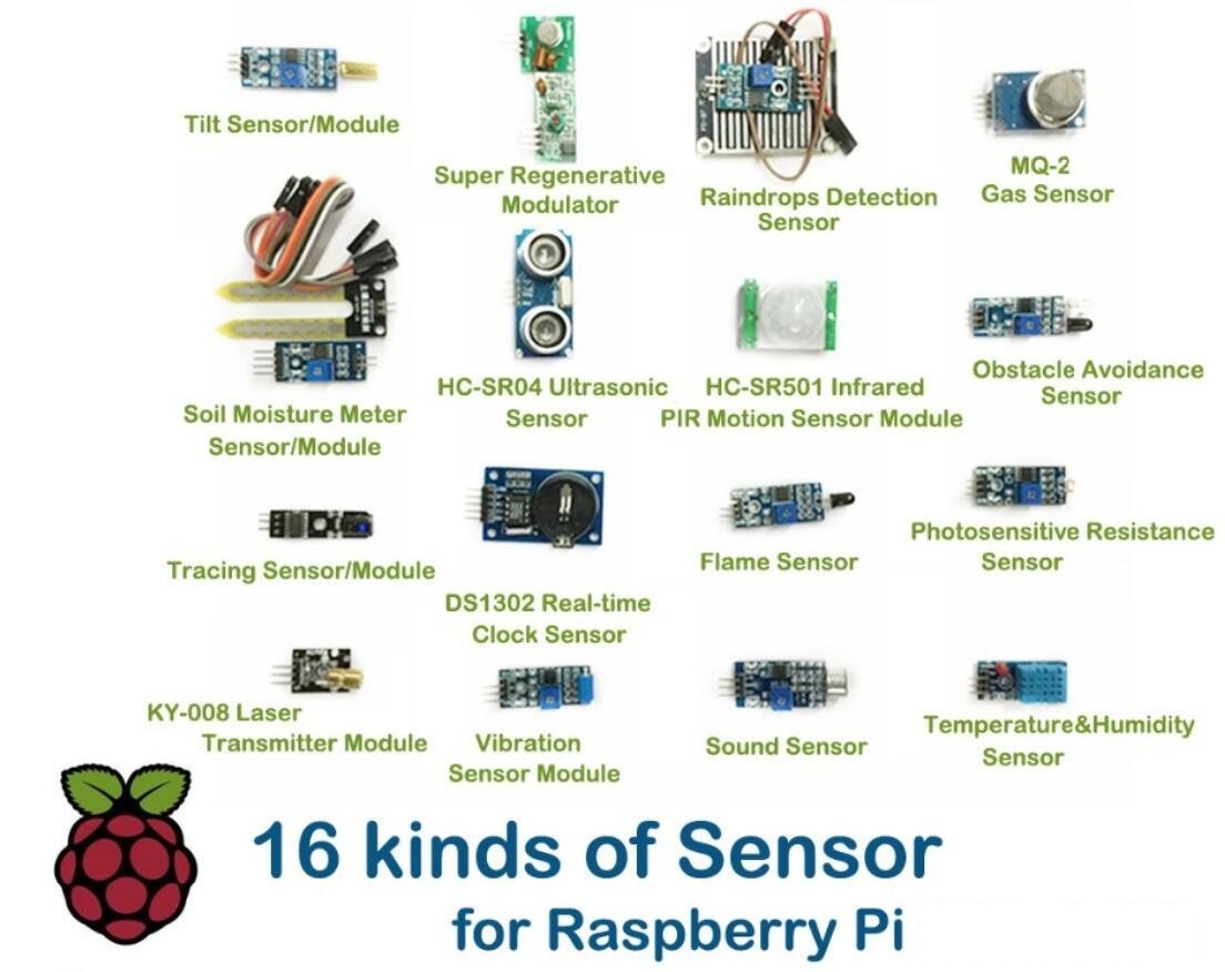 Amazon.com: 16 tipos de Sensor (módulo) en 1 para Raspberry ...