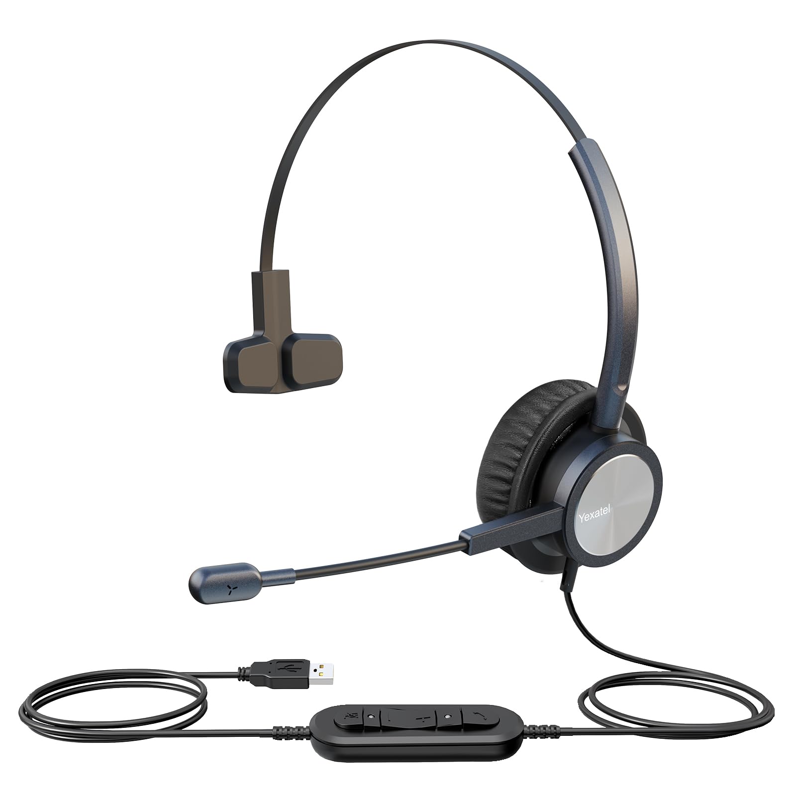 USB VoIP Headset for Teleconference, Video Conferencing Headset for PC, Professional Headset for Business Office Work from Home, Monaural Work Headset with Mute Button and Noise Cancelling Microphone