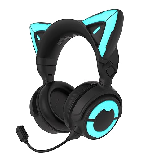 YOWU Cat Ear Headphones 4, RGB Wireless Wired Gaming Headset with  Microphone for PC/PS4/PS5/XBOX/Switch -Noise Reduction, Customizable  Lighting and - Main Image