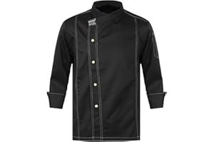 Sinleey Unisex Men's Chef Coat Jacket Women Kitchen Restaurant Cooking Work Chef Uniform Shirt Tops