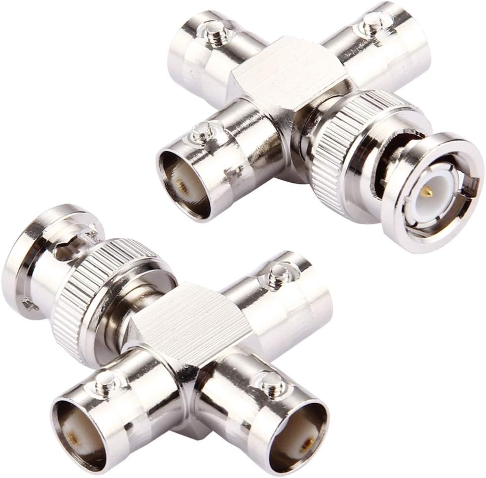 Connector Accessory 2 PCS 1 x BNC Male to 3 x BNC Female Connector, Cross Type