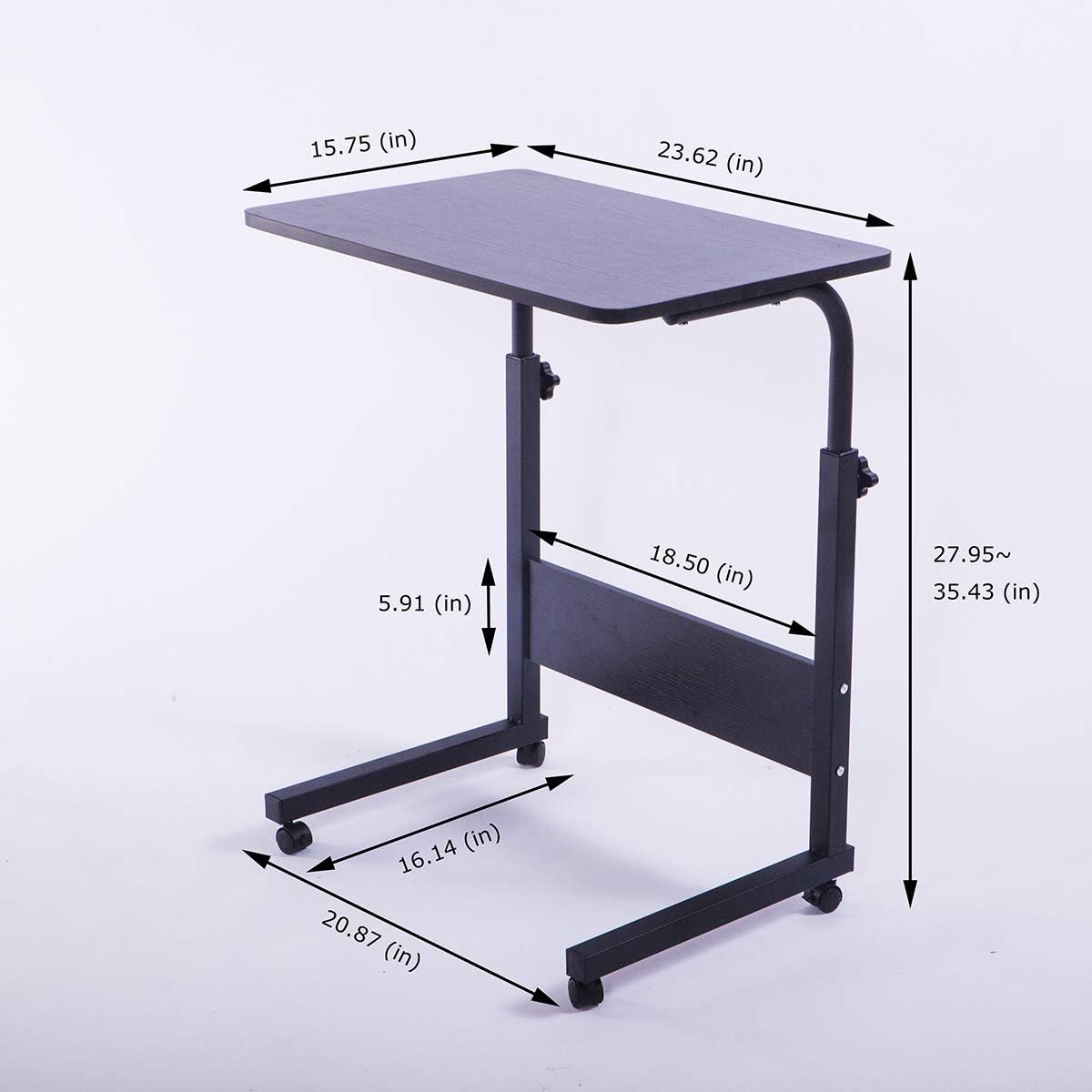 Laptop Cart 23.6" Mobile Table Fancasa Movable Portable Adjustable Notebook Computer Stand with Wheels (Black): Home Audio & Theater