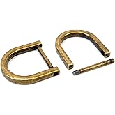 VersaKits 4 Pcs Heavy Duty D Rings Screw in Shackle 3/4 Inch Bronze U Shape Replacement D Ring for Purse Keychain Dog Collar