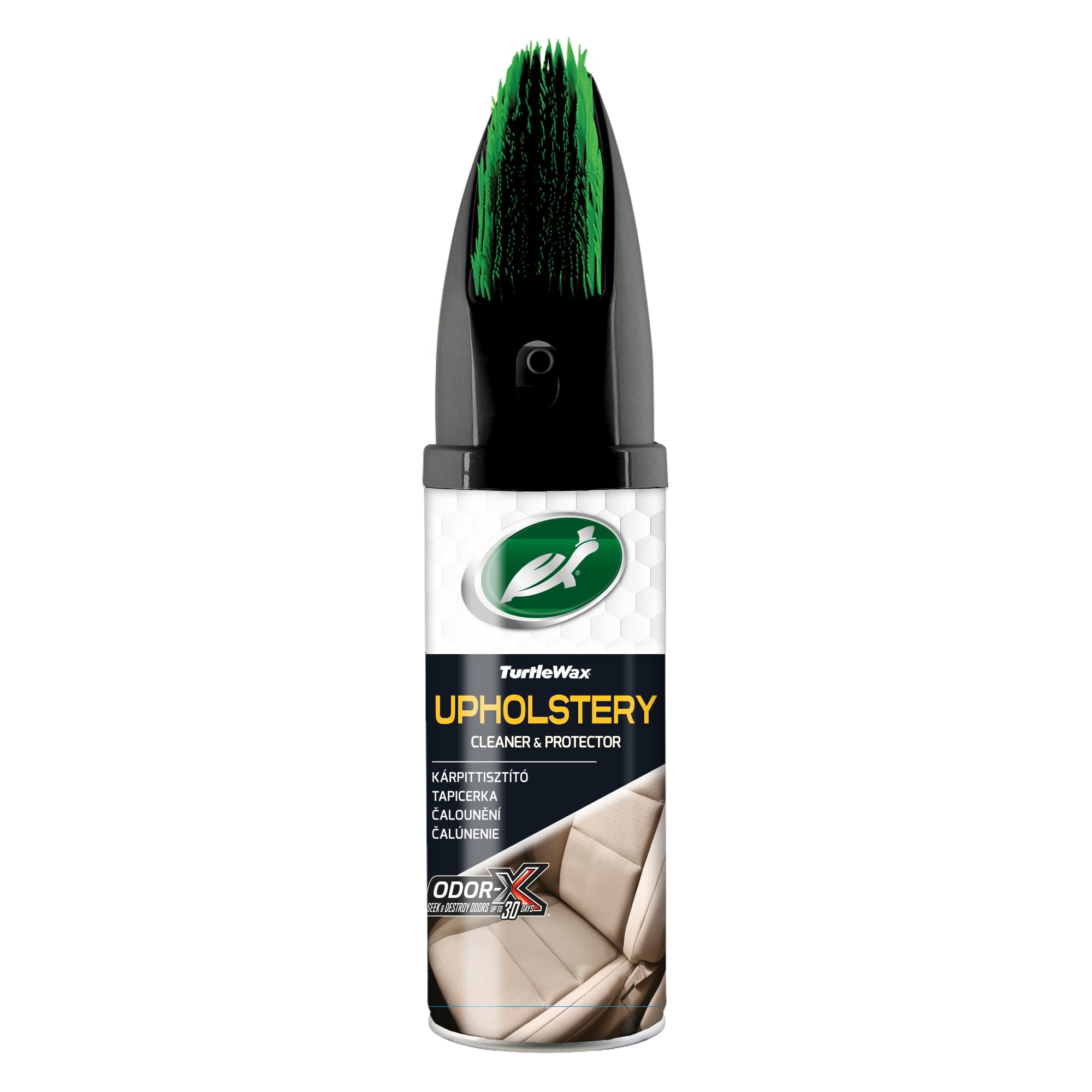 Turtle Wax Power Out Car Interior Cleaner & Protector 400ml 52736 - Carpet & Floor Cleaner with Odor-X Technology for Deep Cleaning and Deodorizing, Integrated Scrub Brush, Safe for All Fabrics