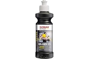 SONAX Cut & Finish 225141 | High Performing Polish/Compound | Rated 5 Cut & 5 Gloss | Removes Paint Defects, P1500 Sanding Marks & Water Spots | Long Work Time & Easy Wipe-Off | Silicone-Free | 250ml