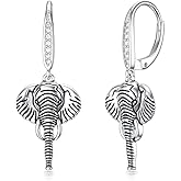 925 Sterling Silver Hypoallergenic Animal Earrings Elephant/Cow/Dragonfly/Guinea Pig/Dog/Dragon/Wolf/Bunny/Hummingbird Dangle Drop Earrings for Women Cute Animal Jewelry Gifts for Women Girls
