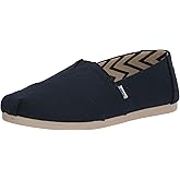 TOMS Women's Alpargata Recycled Cotton Canvas Loafer Flat, Navy, 11