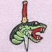 Snake and Dagger Patch Embroidered Applique Badge Iron On Sew On Emblem
