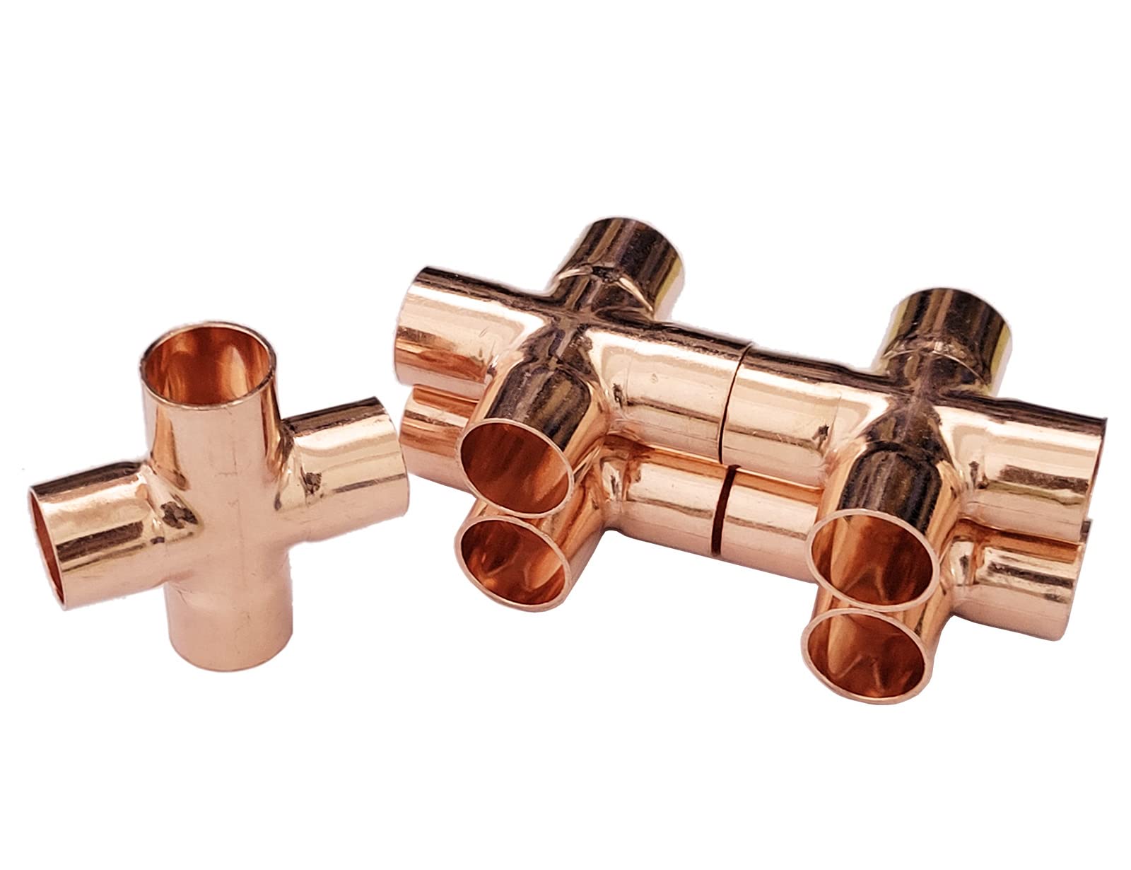Photo 1 of 5 Pcs 15mm 4 Ways Cross Union Pipe Fitting, for Plumbing Air Conditioning Refrigeration Central Heating Gas Pipework