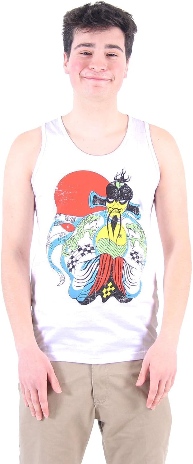Big Trouble Little China Fu Manchu White Men S Tank Top Small Amazon Ca Clothing Accessories