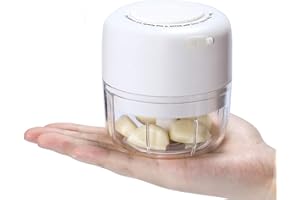 AYOTEE Cordless Portable Mini Food Chopper, Small Electric Food Processor For Garlic Veggie, Dicing, Mincing & Puree, 100ml, Baby Food Maker, White