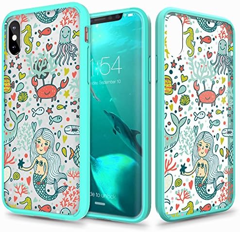iPhone X Case - Anwish Sea World Totem Series Hybrid Protective Case with Soft TPU Bumper +Hard Back Cover [Scratch Resistant] Cover Case for iPhone X