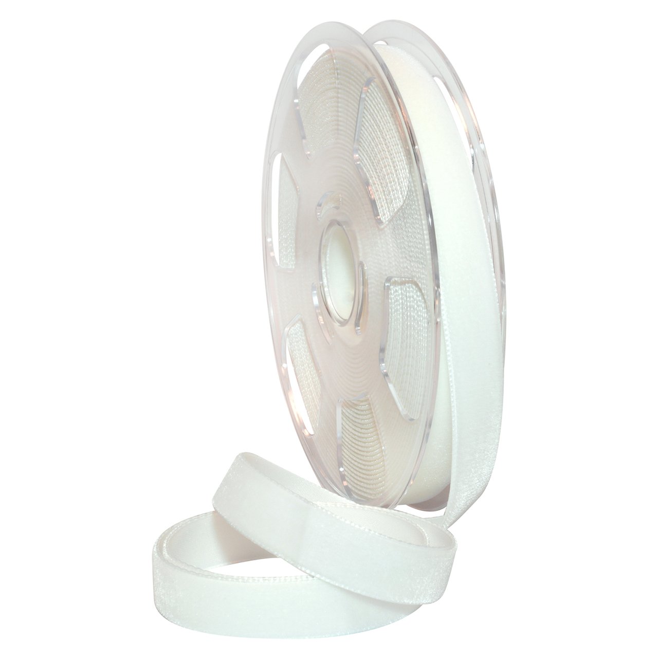 Morex Ribbon Swiss Velvet Ribbon, 5/8" x 11 Yd, White — image 1