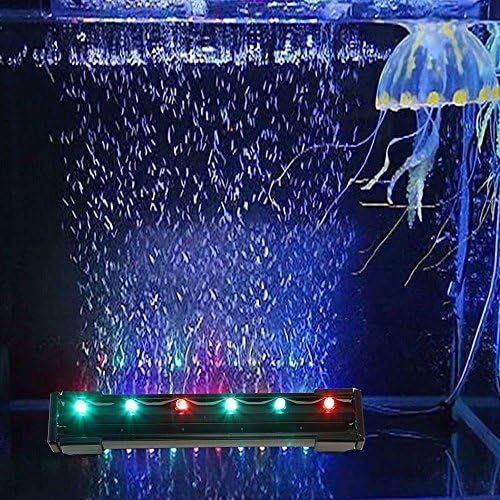Decoroom LED Aquarium Fish Tank Light Air Bubble Lights Submersible Underwater Lamps Multi Color Slow Flash 7 color With Remote Control