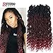 Goddess Box Braids Crochet Braids Hair with Curly ends Synthetic Fiber Braiding Hair 24 Inch 6pack/lot(1B-Bug)