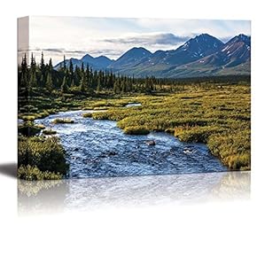River in Tundra on Alaska Home Deoration Wall Decor