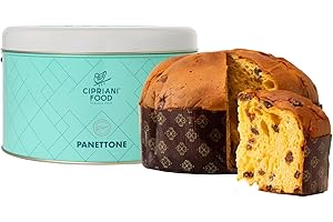 Cipriani Food Panettone (Metal Tin 2.2 lb / 1Kg) - Traditional Italian Bread with Raisins, Holiday Cake, Non-GMO, Made in Italy - Metal Tin