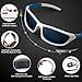 Torege Polarized Sports Sunglasses For Men Women Cycling Running Fishing Driving Baseball Golf TR90 Unbreakable Frame TR010 (White&blue)