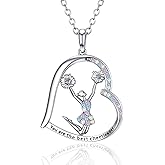 NORBU Cheerleader Gifts for Girls, Hypoallergenic Cheer Necklace for Daughter Cheerleading Squad Cheer Team Team Spirit Coach, Homecoming Graduation Birthday Christmas Gift