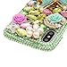 iPhone X Case, Mavis's Diary Full Edge Protective Plastic Case, 3D Handmade Crystal Clear Bling Green Diamonds Shiny Colorful Rhinestone Floral Butterfly Pearl Hard PC Cover for iPhone X Edition