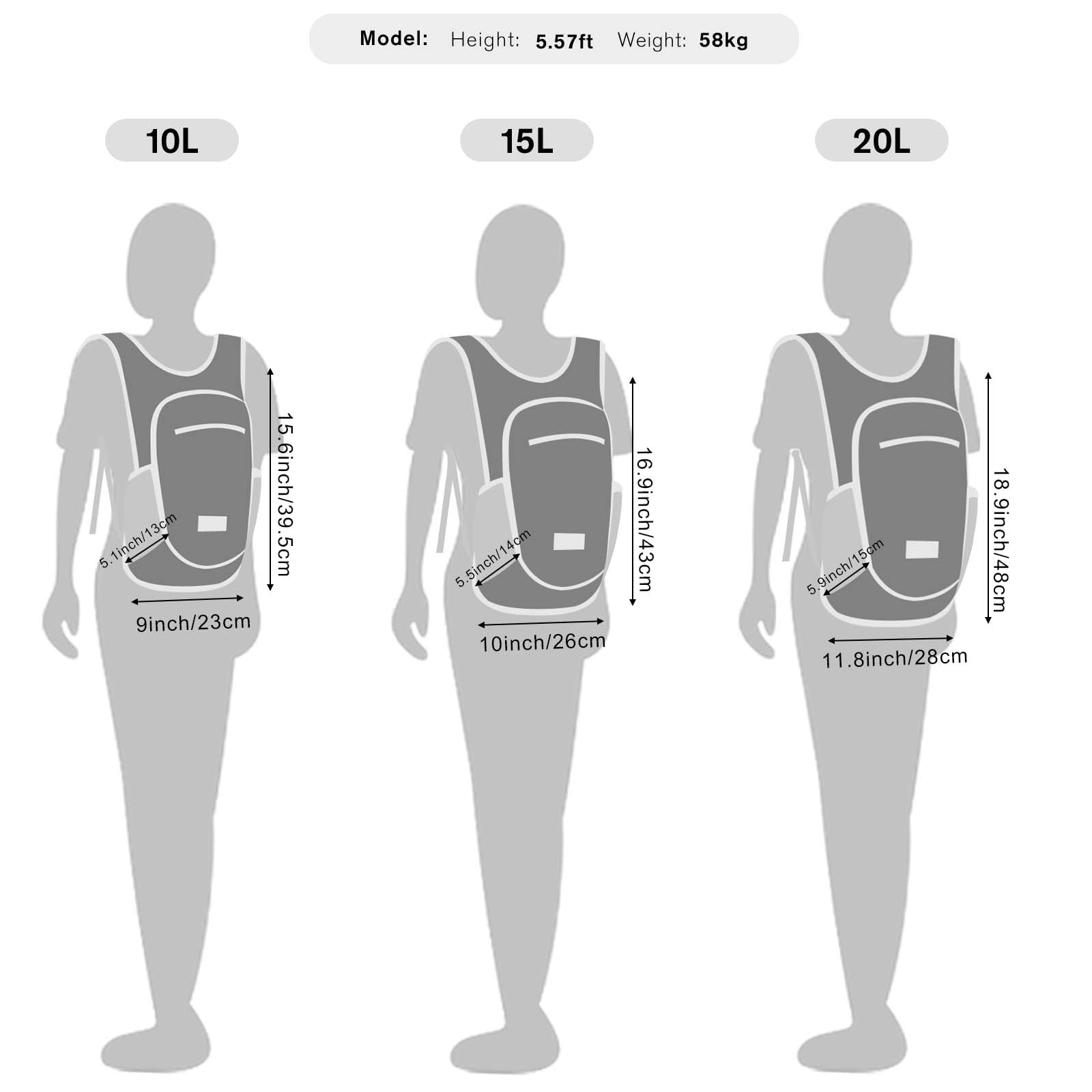 G4Free Kleiner Rucksack, 10/15 l, faltbar, leicht, verstaubar, Tagesrucksack, Reisen, Outdoor, Wandern, Schultertasche, grau, 10Liters 2