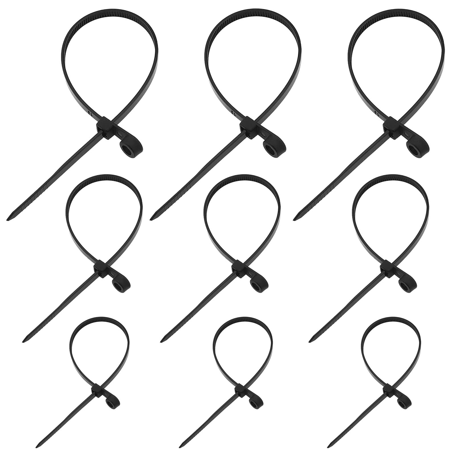 eMagTech 500Pcs Screw Mounted Cable Ties Nylon Cable Tie Set Screw Mounting Cable Ties Accessories for Construction Industry Electronic Industry Automobiles