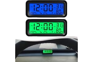 AIRHEADSTORM 1Pc Car for MINI Digital Clock, Dashboard Clock with Automatic Backlight for Car Dashboard Display, Date, Temperature and Humidity Monitor